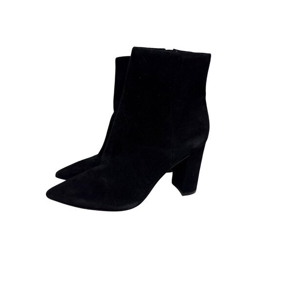 Marc Fisher Women's Boots Ulani Heeled Bottie Black Suede Zip Pointed Size 5.5 - Picture 3 of 10